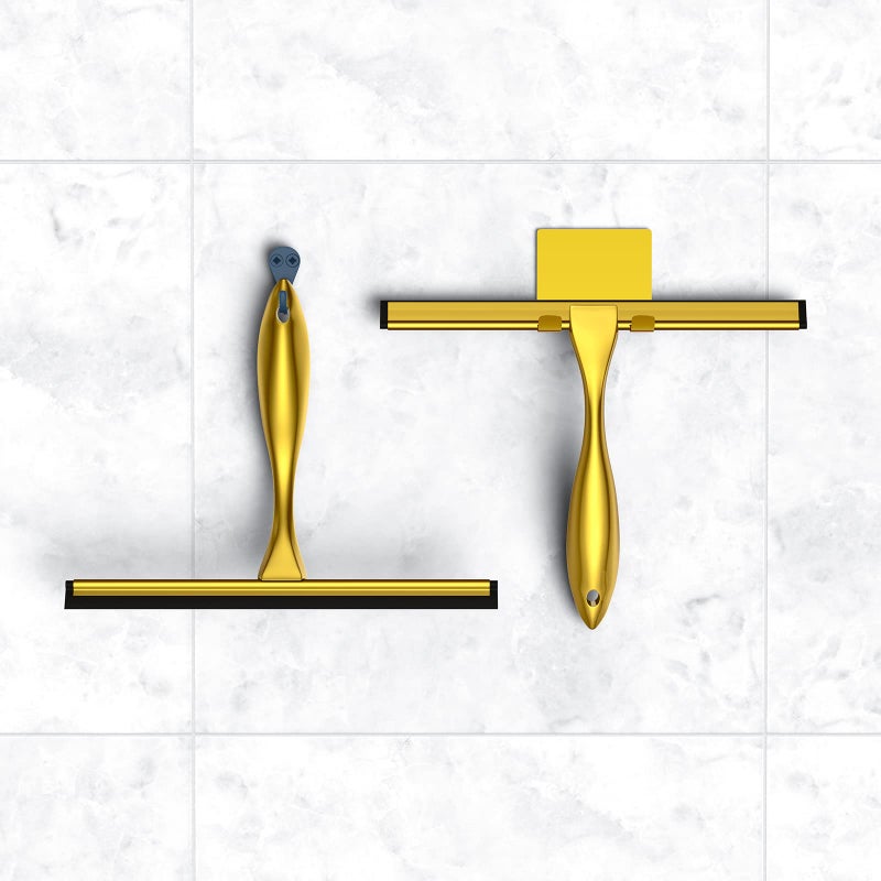SSTOOHL Shower Squeegee and Window Squeegee  Stainless Steel  100% Streak-Free  Cleaner for Bathroom Showers Glass Doors  Home Mirrors  Car Windows Wiper  Adhesive Holder  Shower Door Hook  10 Inch  Gold - Image 5